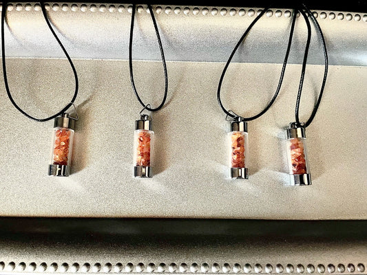 Carnelian Chip Bottle Necklace