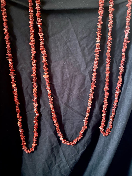 Red Jasper Chip Stone Necklace