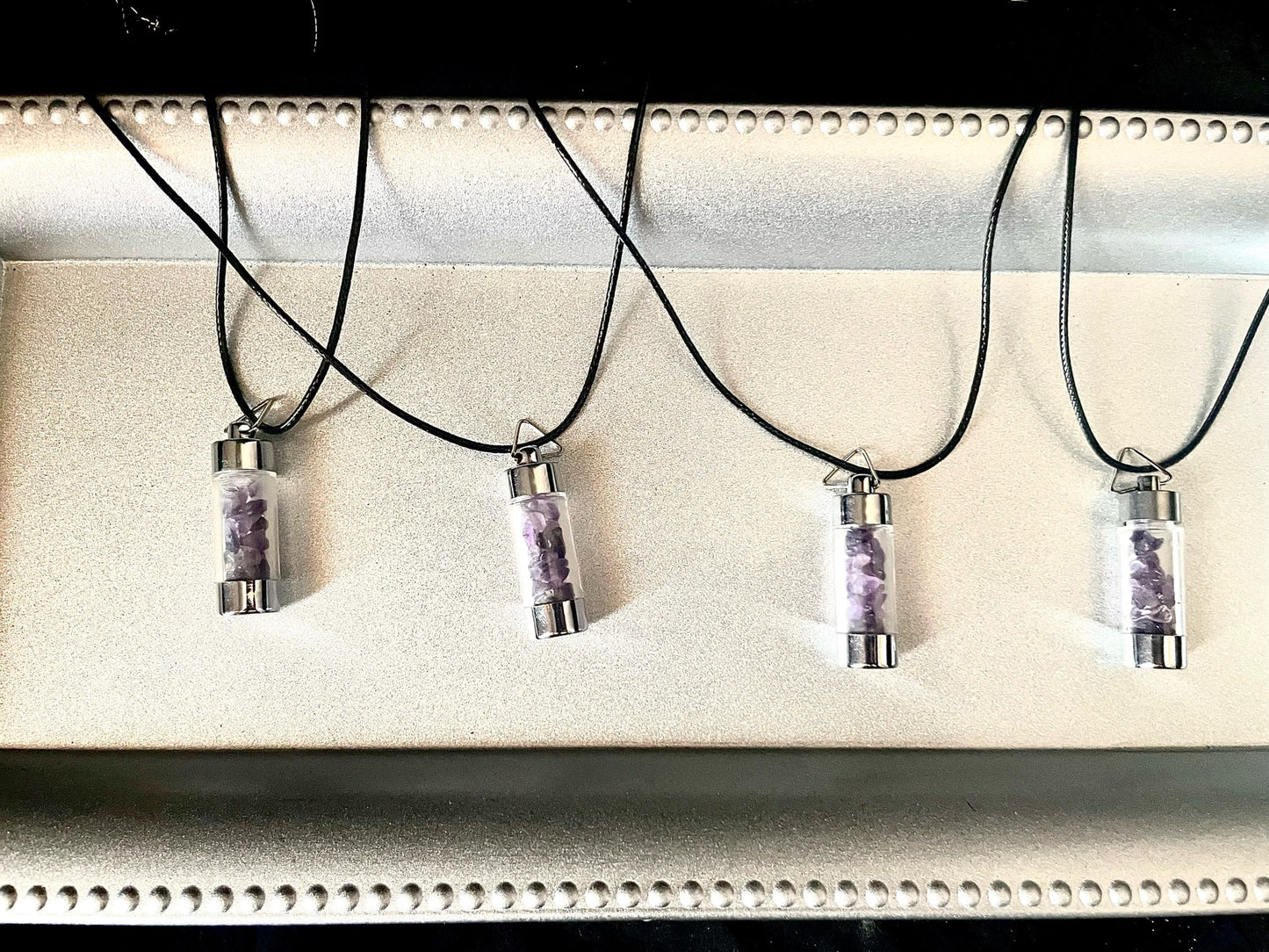 Amethyst Chip Bottle Necklace