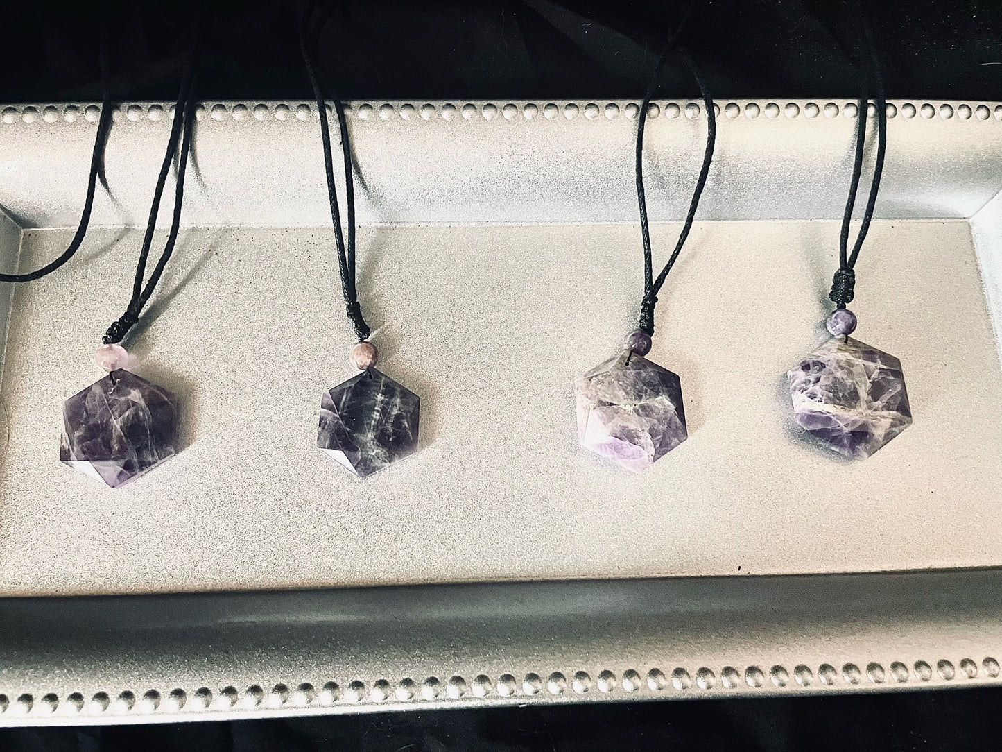 Amethyst Hexagon Necklace