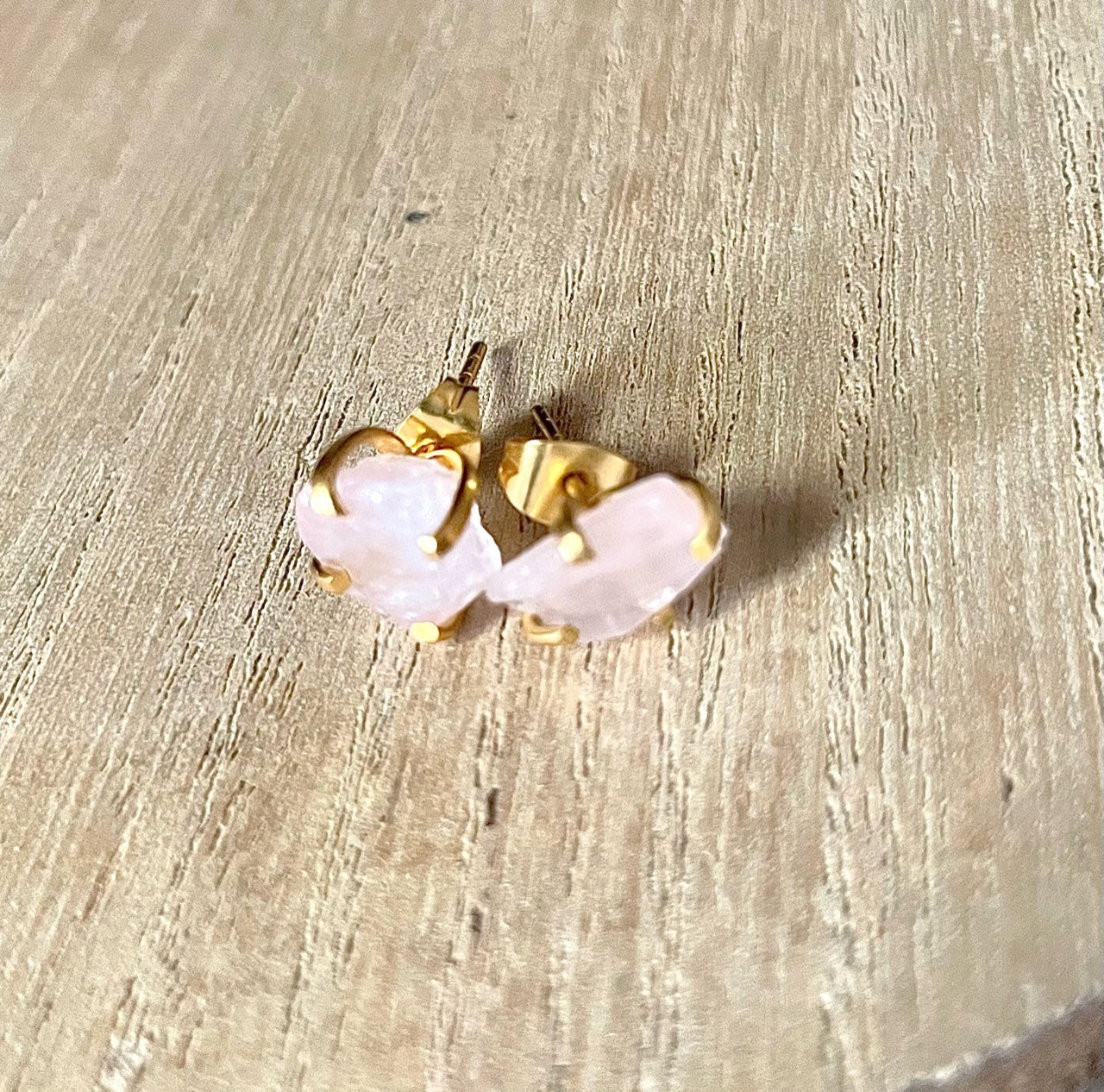 Rose Quartz Stud Earrings